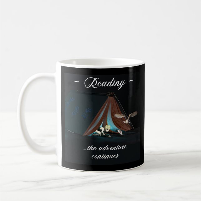 Caneca De Café Lendo, a aventura continua (Esquerda)