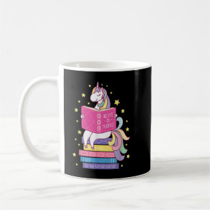 Caneca De Café Lendo Biblioteca Unicórnio Ler Livros Lover Leitur