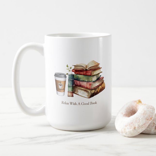 Caneca De Café Lendo Mug (Com Donut)