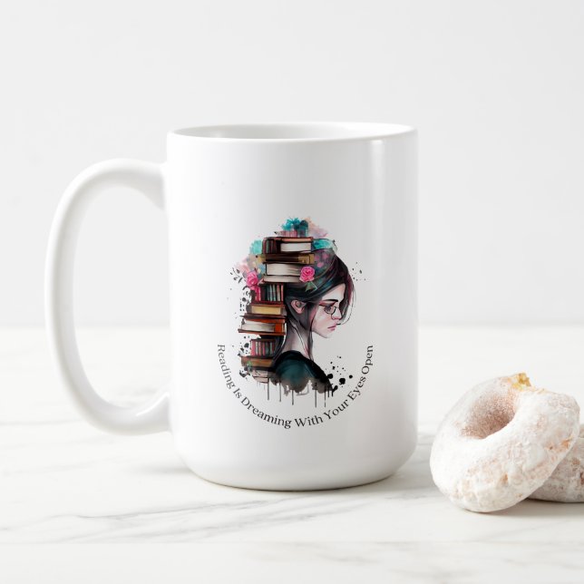 Caneca De Café Lendo Mug (Com Donut)