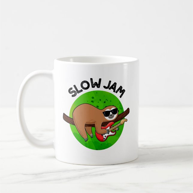 Caneca De Café Lenta Jam Funny Music Animal Pun (Esquerda)