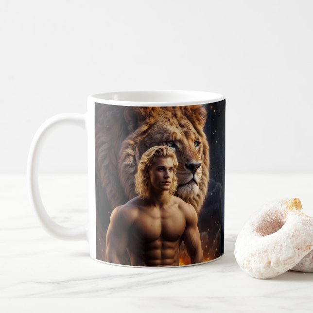 Caneca De Café Leo Male Astrologic Coffee Mug (Com Donut)