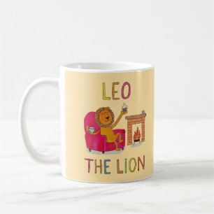 Caneca De Café Leo, o leão giro do Leão