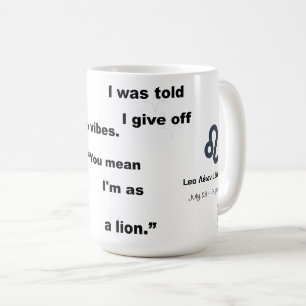 Caneca De Café Leo Star Sign Witty Text para Uso Diário ou Presen