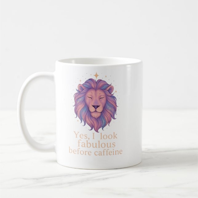 Caneca De Café Leo Zodiac Mug – Yes, I Look Fabulous Before Caffe (Esquerda)
