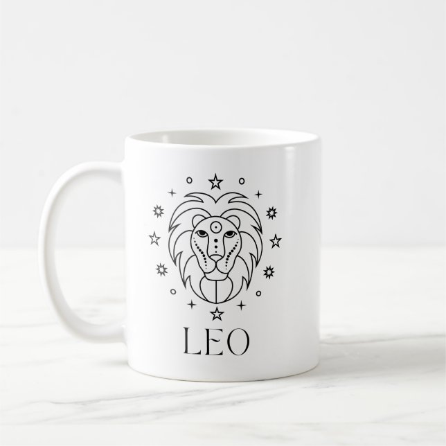 Caneca De Café Leo Zodiac - Sinal Astrológico (Esquerda)