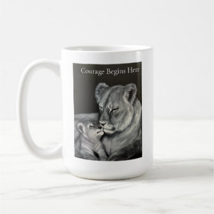Caneca De Café Leoa e Filhote - A Coragem Começa Aqui