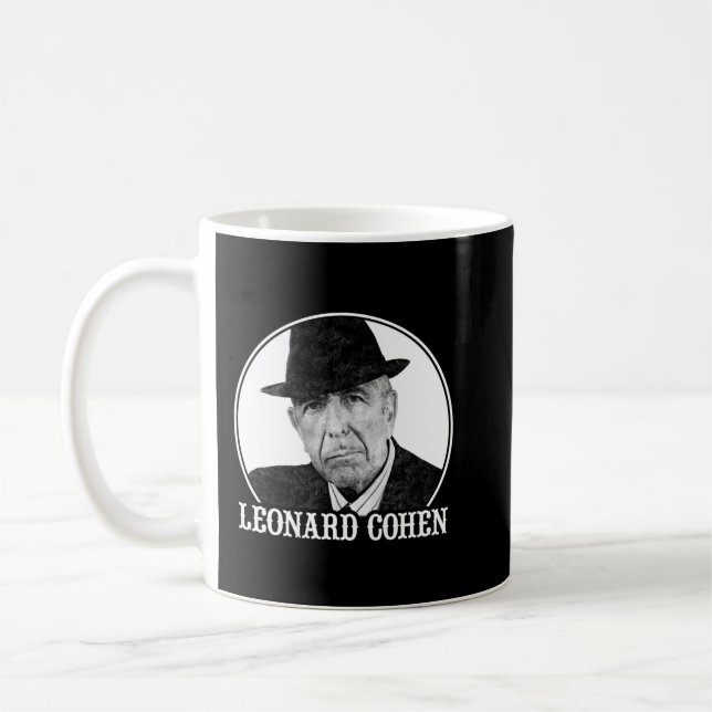 Caneca De Café Leonard Cohen Art 60s Estilo (Esquerda)