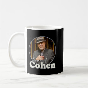 Caneca De Café Leonard Cohen Retro Retrato FanArt Tributo