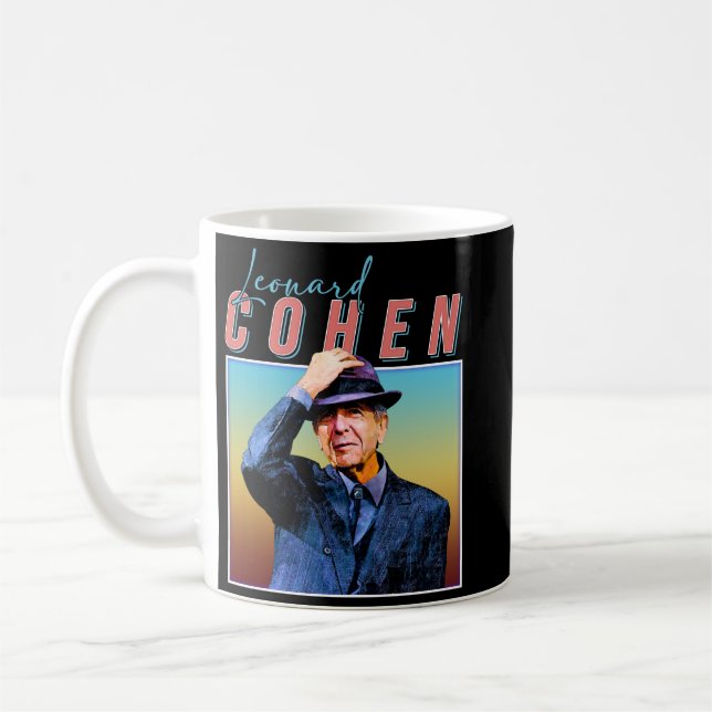 Caneca De Café Leonard Cohen Retro Style Music Fan Gifts (Esquerda)