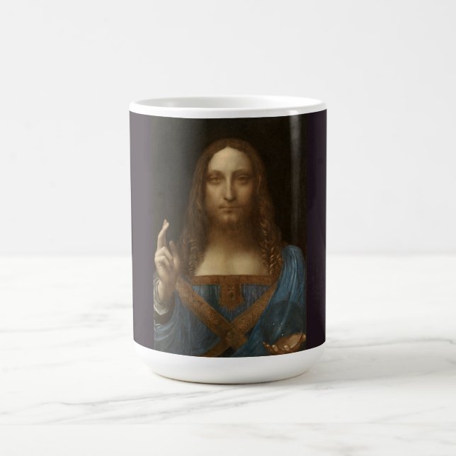 Caneca De Café Leonardo da Vinci 1500 Salvator Mundi (Centro)