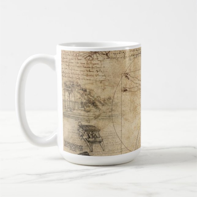 Caneca De Café Leonardo Da Vinci O Homem Vitruviano (Esquerda)