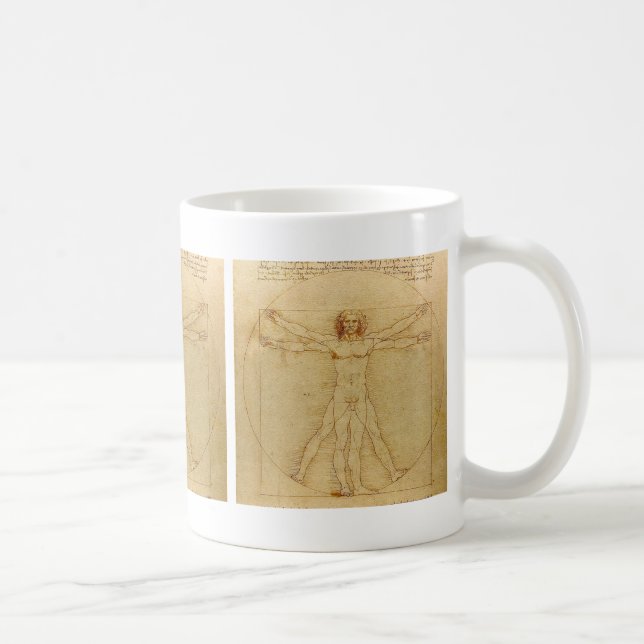 Caneca De Café Leonardo da Vinci , Vitruvian Man (Direita)