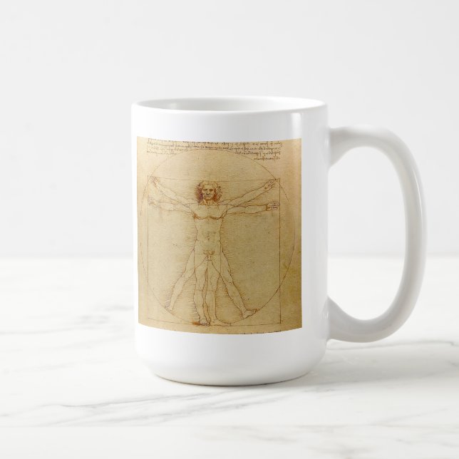 Caneca De Café Leonardo da Vinci , Vitruvian Man (Direita)