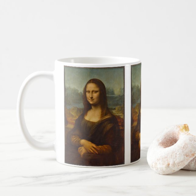 Caneca De Café Leonardo da Vinci's Mona Lisa, Arte Renascentista (Com Donut)