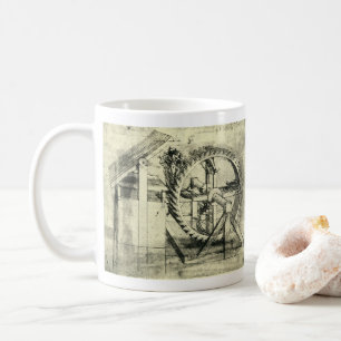 Caneca De Café Leonardo da Vinci's Treadmill em arco-íris