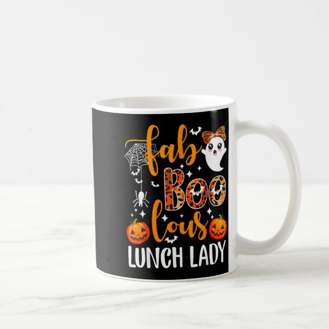 Caneca De Café Leopard Fab Boo Lous Lunch Lady Matching Group Tee (Direita)