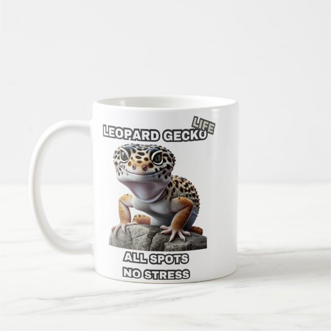 Caneca De Café Leopard Gecko Life All Spots No Stress (Esquerda)