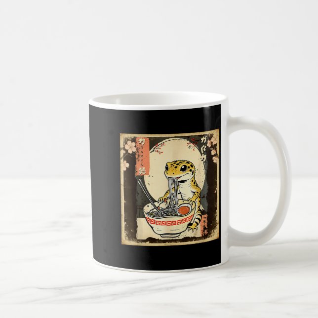 Caneca De Café Leopard Gecko Lizard Ramen Crested Gecko Japanese  (Direita)