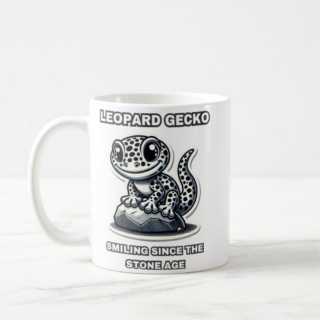 Caneca De Café Leopard Gecko sorrindo desde a idade da pedra (Esquerda)