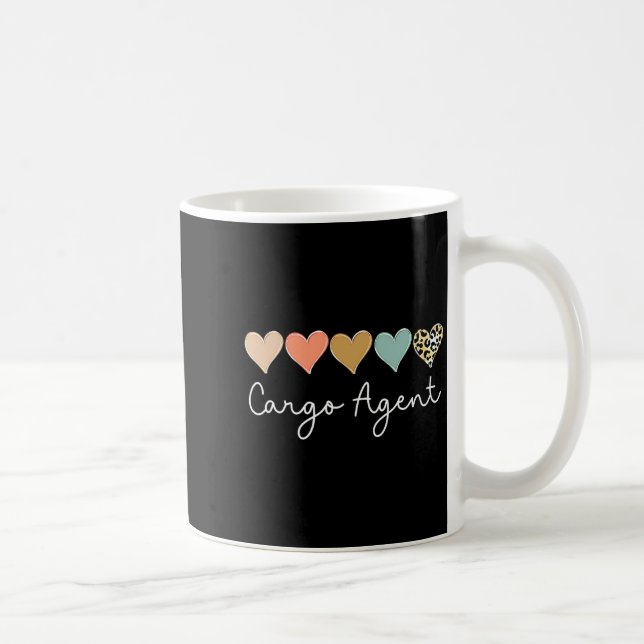 Caneca De Café Leopard Hearts Matching Valentines Day For Cargo  (Direita)