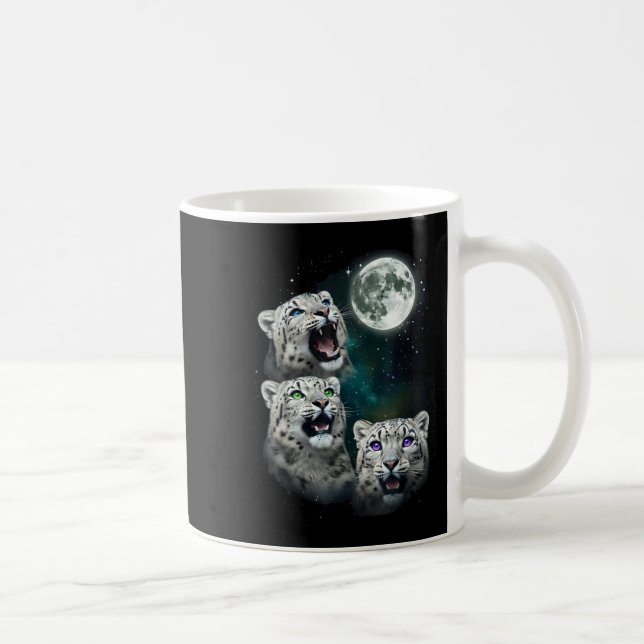 Caneca De Café Leopard Howling At The Space Full Moon At Night St (Direita)