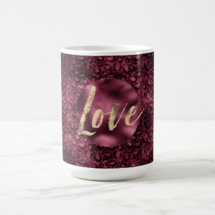 Caneca De Café Leopard Imprime Dourado Amor