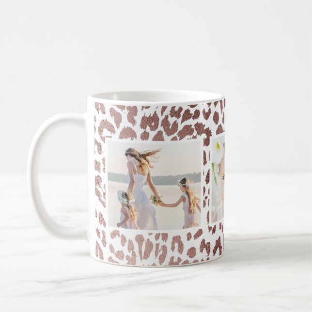 Caneca De Café Leopard Imprime Três Colagem Fotográfica (Esquerda)