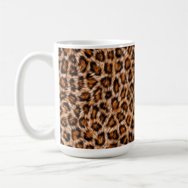 Caneca De Café Leopard Jaguar Cat Brown fur Pattern-24609 (Esquerda)