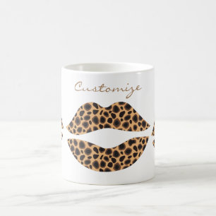 Caneca De Café Leopard Mancha Batom Beija Thunder_Cove