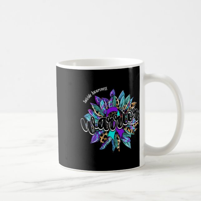 Caneca De Café Leopard Sunflower Warrior Sensibilização para o Su (Direita)