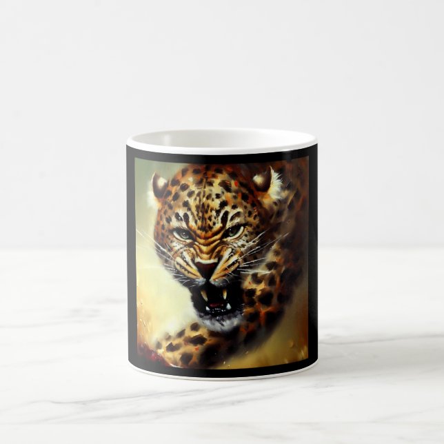 Caneca De Café Leopardo (10) Gato selvagem (Centro)