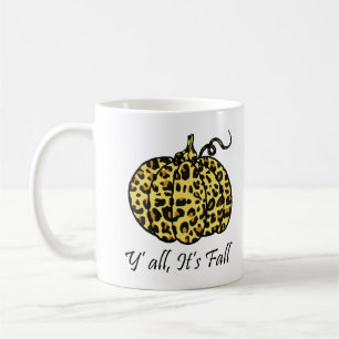 Caneca De Café Leopardo Cheetah Pumpkin Animal Queda Autumn Ca