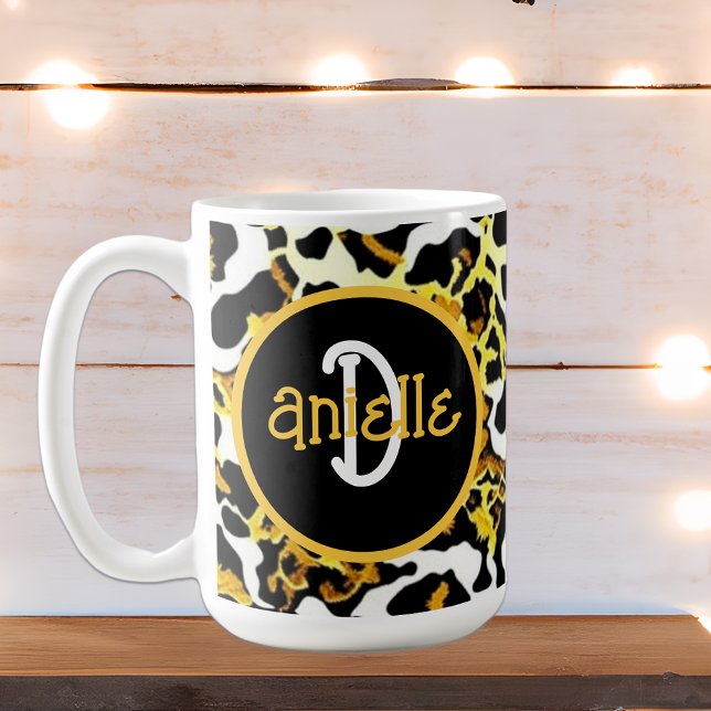 Caneca De Café Leopardo e Zebra Impressão personalizados (Criador carregado)