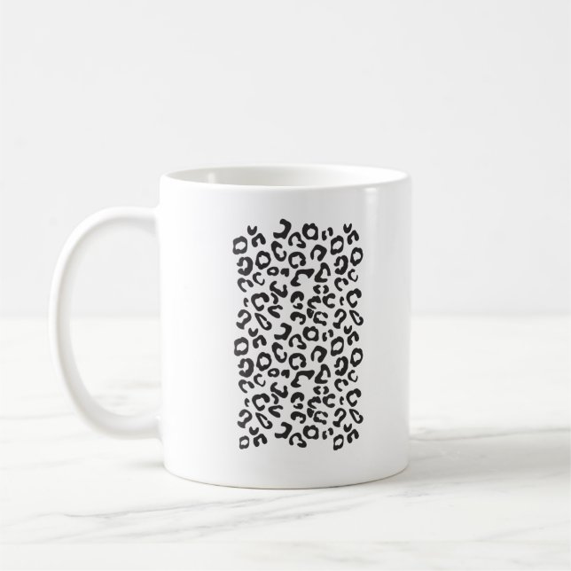Caneca De Café Leopardo Engraçado Animal (Esquerda)