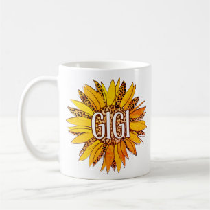 Caneca De Café Leopardo Imprime Girassol GIGI