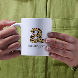 Caneca De Café Leopardo Imprimir Inicialmente uma Minúscula e Nom