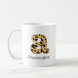 Caneca De Café Leopardo Imprimir Inicialmente uma Minúscula e Nom