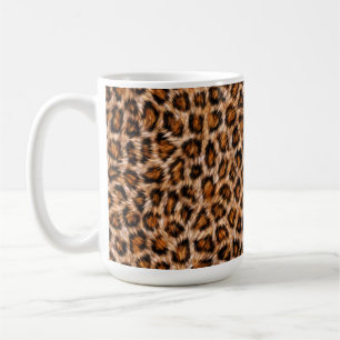 Caneca De Café Leopardo Jaguar Gato Padrão de Pelo Marrom