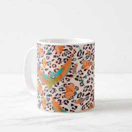 Caneca De Café Leopardo modesto, pássaros do Paraíso