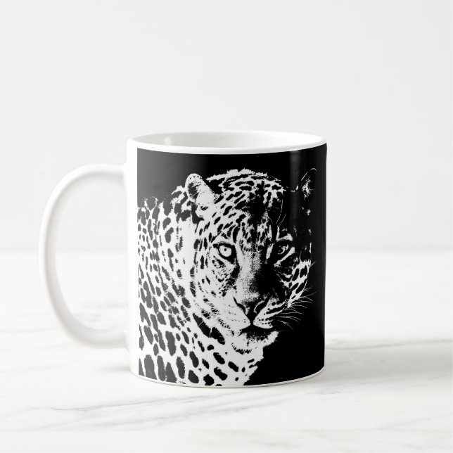 Caneca De Café Leopardo pop Art Moderno dos Modelos (Esquerda)