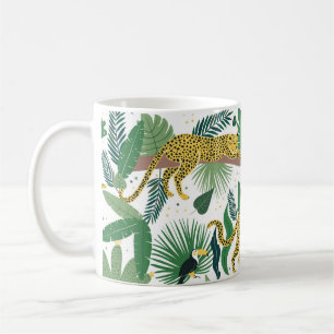 Caneca De Café Leopards Jungle: Crianças Tropicais Sem Olhos.