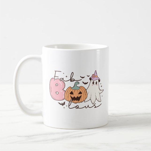 Caneca De Café Lepard Fab Boo Lous Halloween (Esquerda)