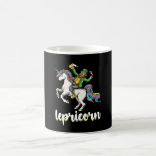 Caneca De Café Lepricorn Leprechaun Dia de São Patrício Unicorn