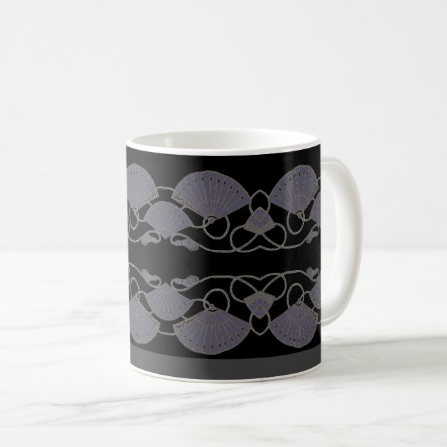 Caneca De Café Leque Roxo Elegante (Frente Esquerda)