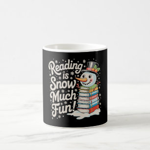 Caneca De Café Ler É Diversão de Neve Livros de Boneco de Neve Na