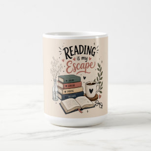 Caneca De Café Ler É Minha Escapada - Planejador de Amante de Liv