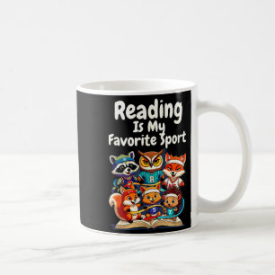 Caneca De Café Ler é o esporte favorito animais engraçados fofos