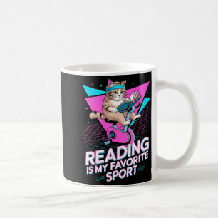 Caneca De Café Ler é o esporte favorito do gato engraçado amante