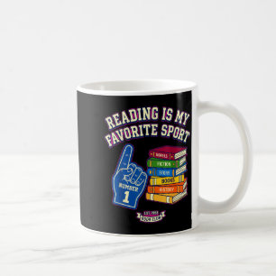 Caneca De Café Ler é o meu livro de dedo de espuma de esporte fav